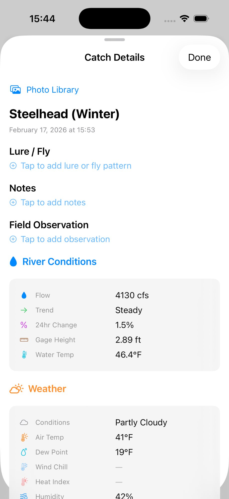 FishON! Pro - Catch Details