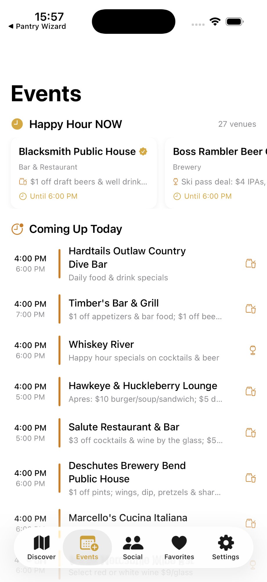 Happy Hour Radar - Events