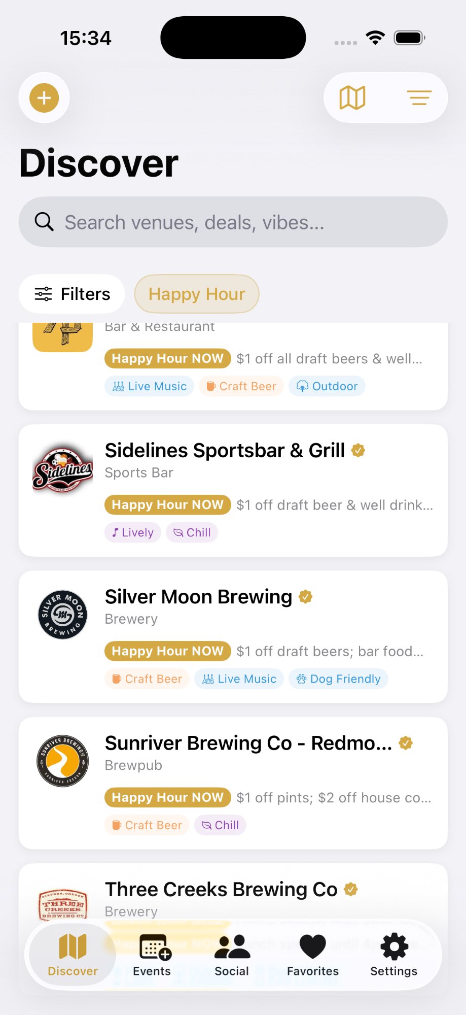 Happy Hour Radar - Discover