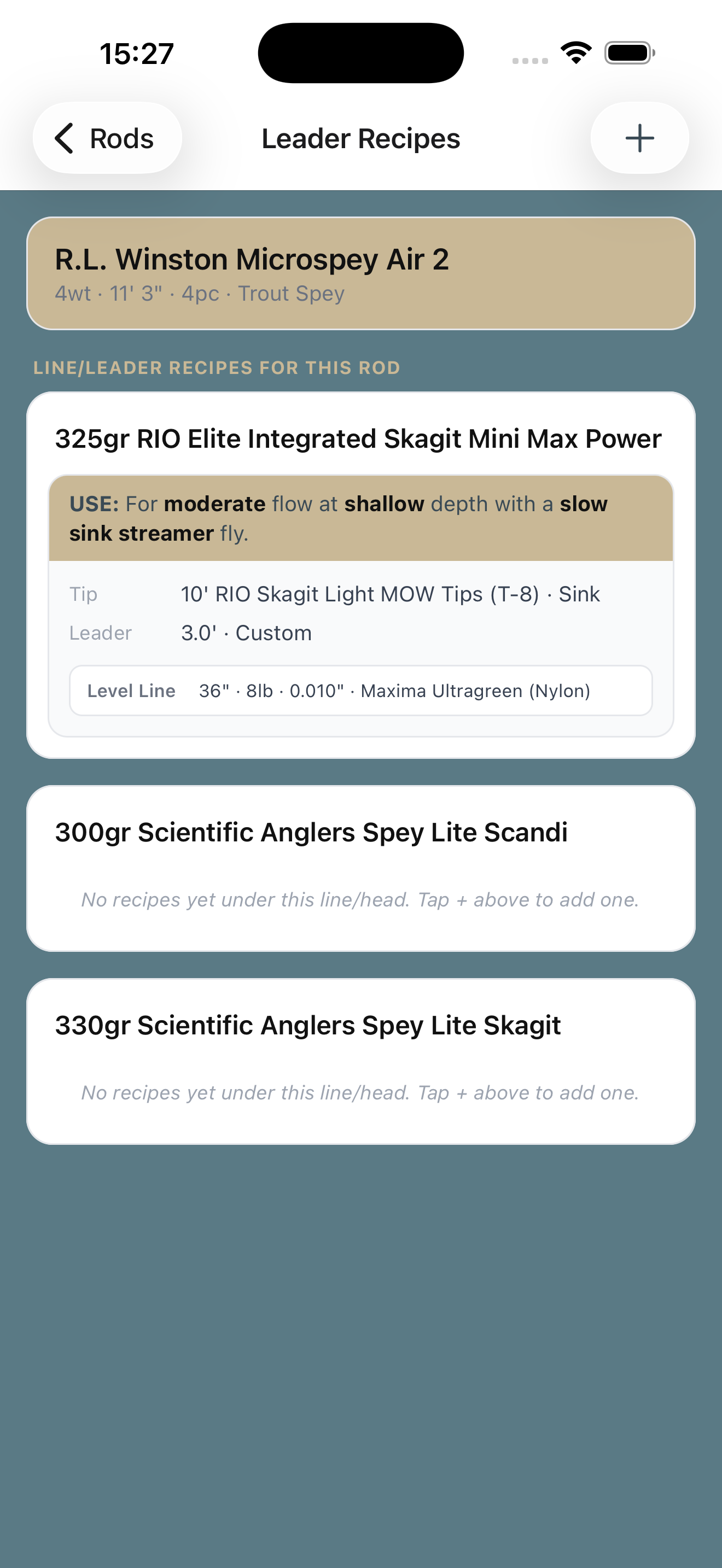 LDR | BLDR - Line and leader recipes tied to a rod